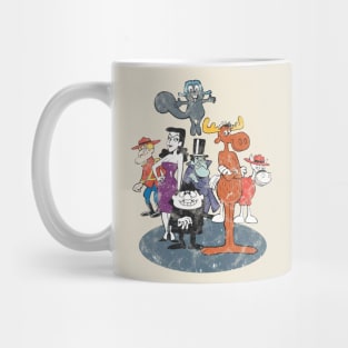 Weathered Bullwinkle and Friends Vintage Style Mug